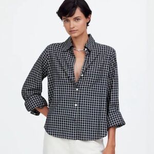 Madewell Dark Blue Checkered Shirt